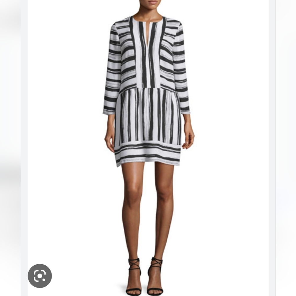 BCBGMAXAZRIA Annora Black and White Dress, Size XS